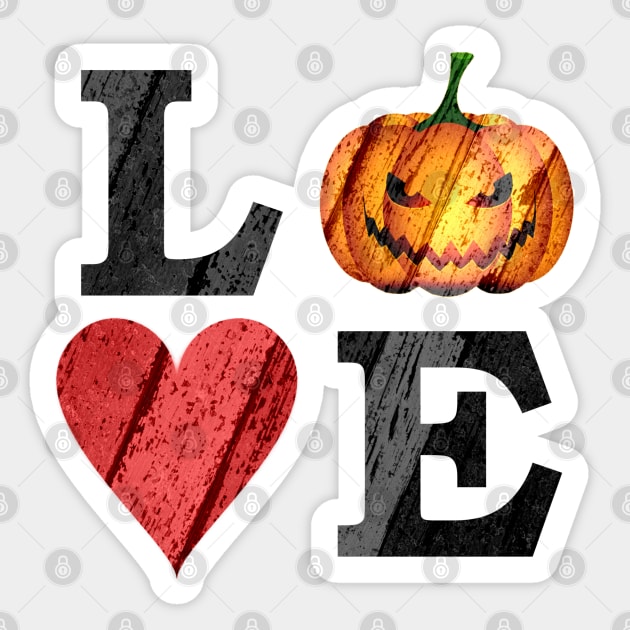 Halloween LOVE with Scary Jack o'lantern Sticker by HolidayBug